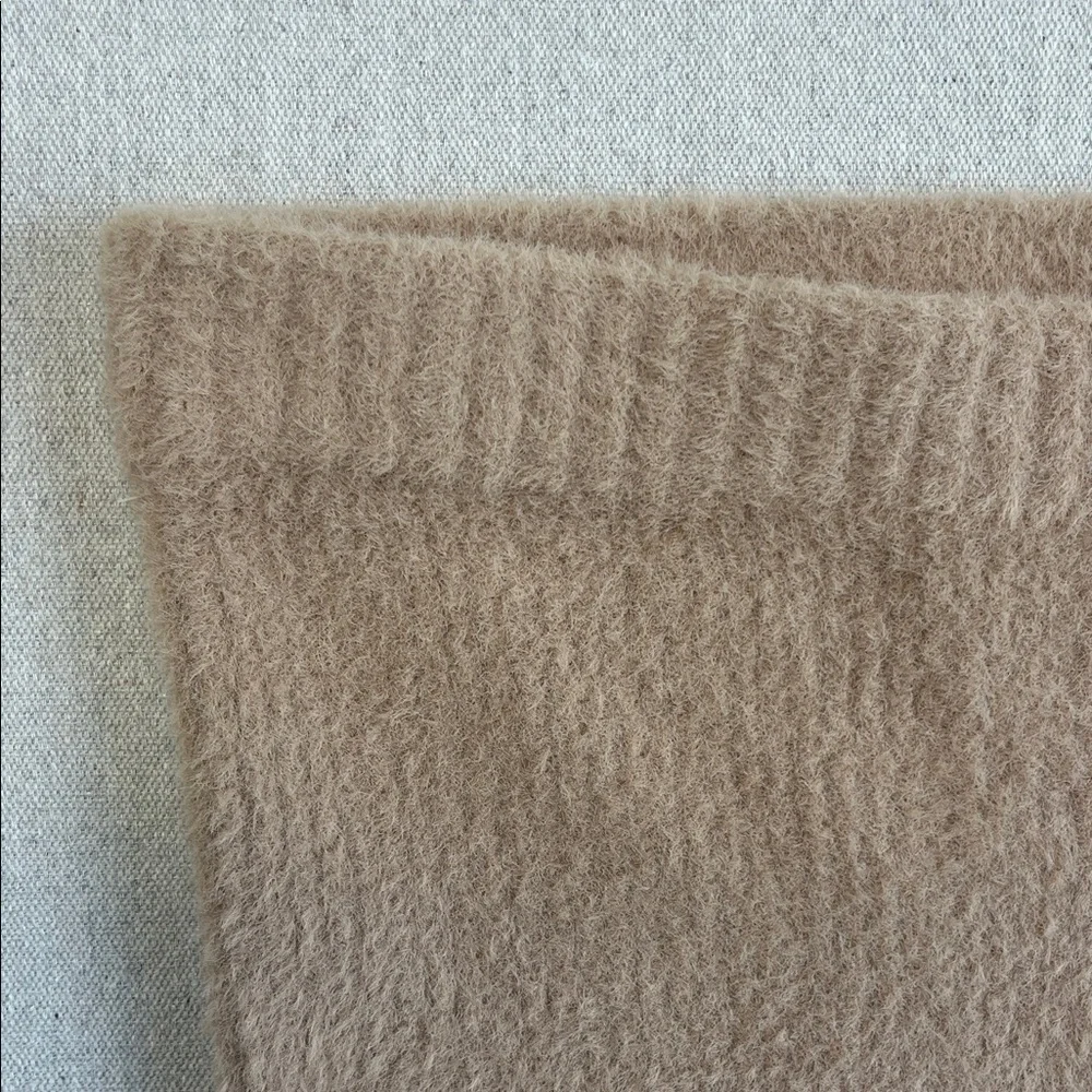 Aerie Cozy Fuzzy Knit Tube Top Sweater Neutral XS NWT